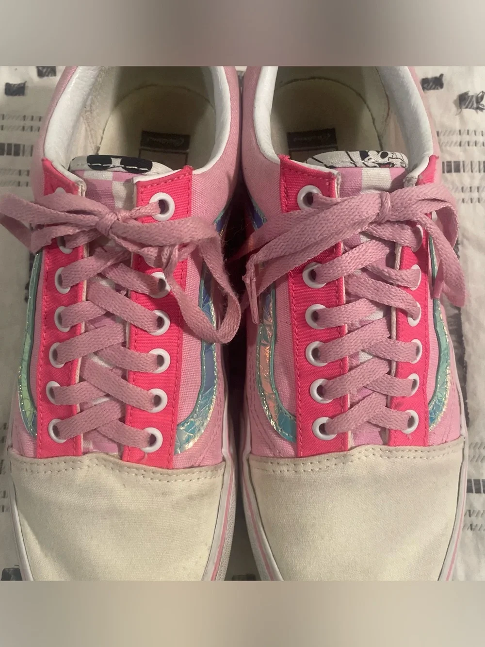 Rare Disney 100 Year Anniversary Pink Vans Sneakers W10.5 M9
